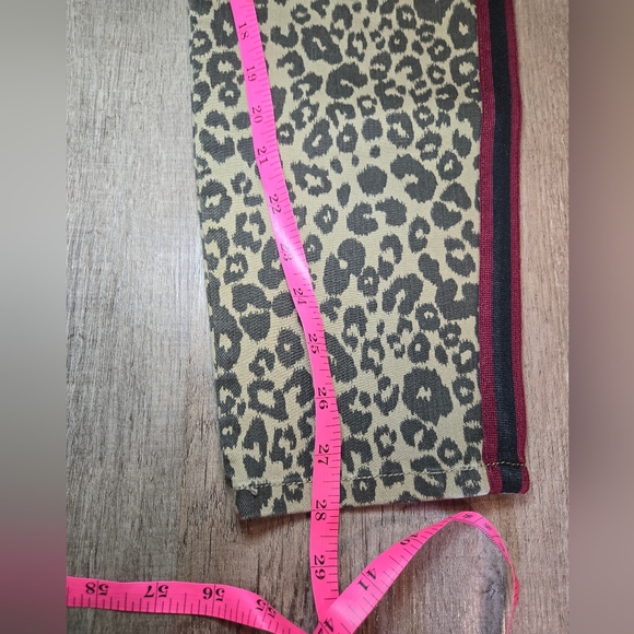 Sanctuary Women's Leopard Print Red Side Stripe Tuxedo Stripe Pants Size 29 - Picture 2 of 7